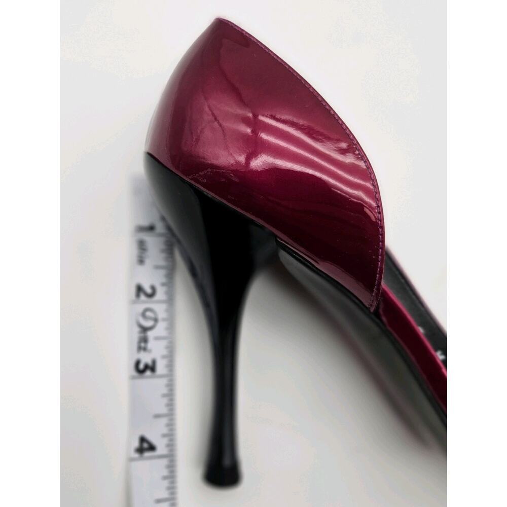 Stuart Weitzman Peep Toe Stiletto Pumps Magenta Glossy Patent Leather Sz 8 - Picture 10 of 11
